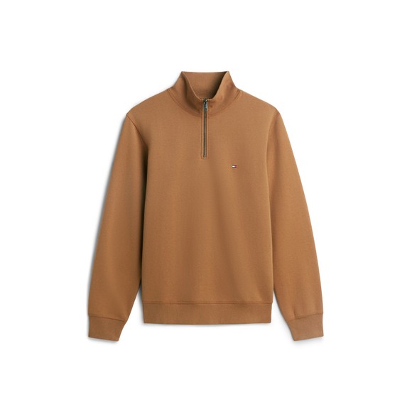 Tommy Hilfiger Mens Brown Essential Fleece 1/4 Zip main image