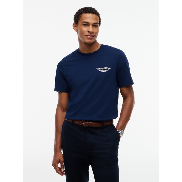 Tommy Hilfiger Mens Blue Back Text Seasonal Graphic Tee main image