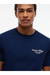 Tommy Hilfiger Mens Blue Back Text Seasonal Graphic Tee