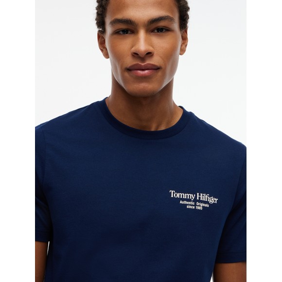 Tommy Hilfiger Mens Blue Back Text Seasonal Graphic Tee main image