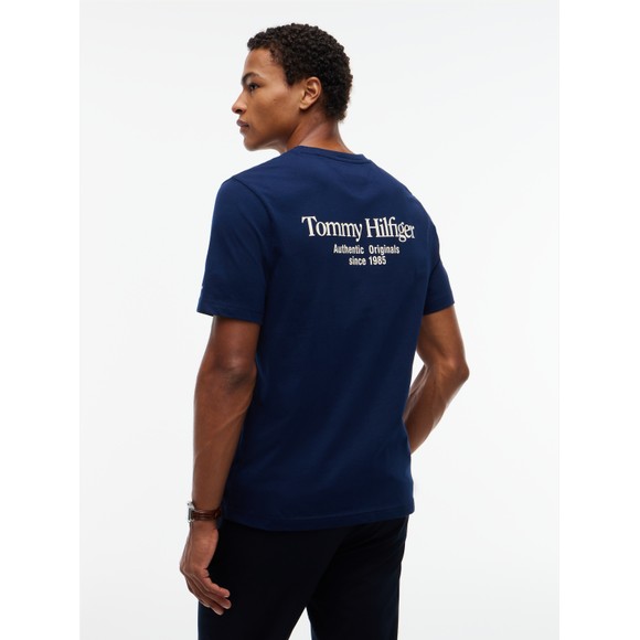Tommy Hilfiger Mens Blue Back Text Seasonal Graphic Tee main image