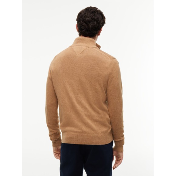 Tommy Hilfiger Mens Beige Pima Cashmere 1/2 Zip Jumper main image
