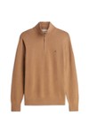 Tommy Hilfiger Mens Beige Pima Cashmere 1/2 Zip Jumper