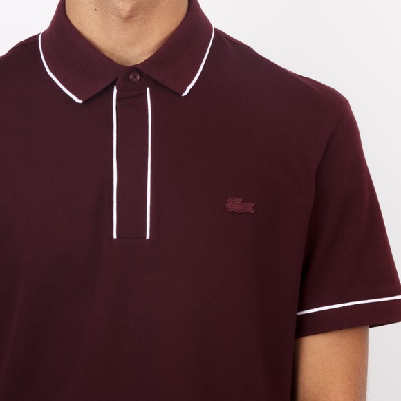 Lacoste Mens Red PH8184 Paris Contrast Trim Polo #3
