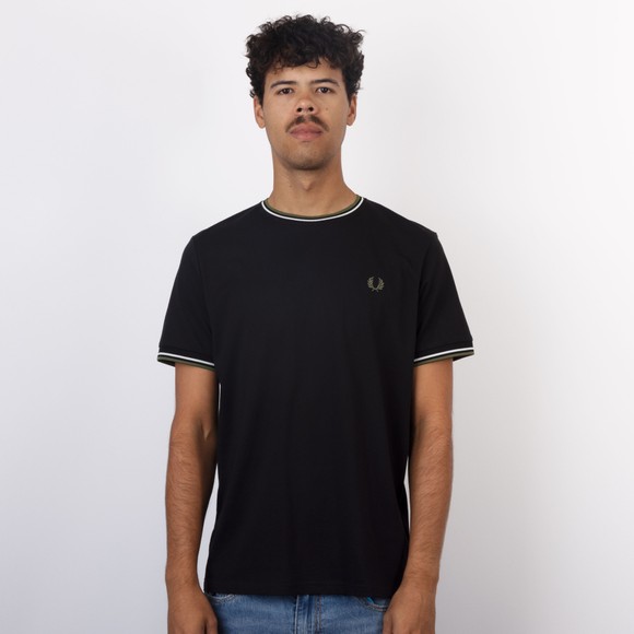 Fred Perry Mens Black Twin Tipped T-Shirt #2
