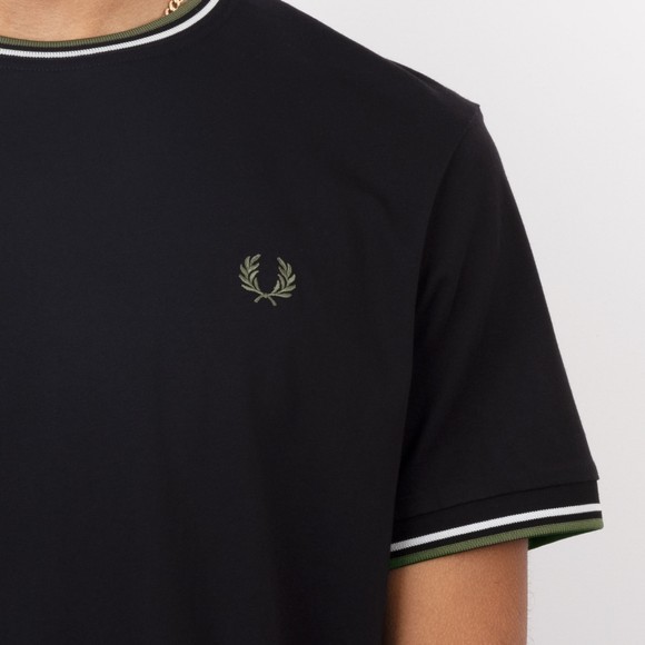 Fred Perry Mens Black Twin Tipped T-Shirt #3