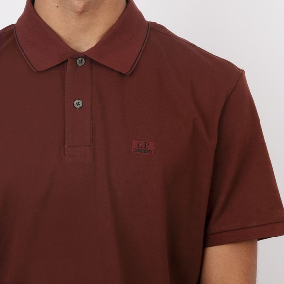 C.P. Company Mens Red Stretch Pique Tipped Polo Shirt #3