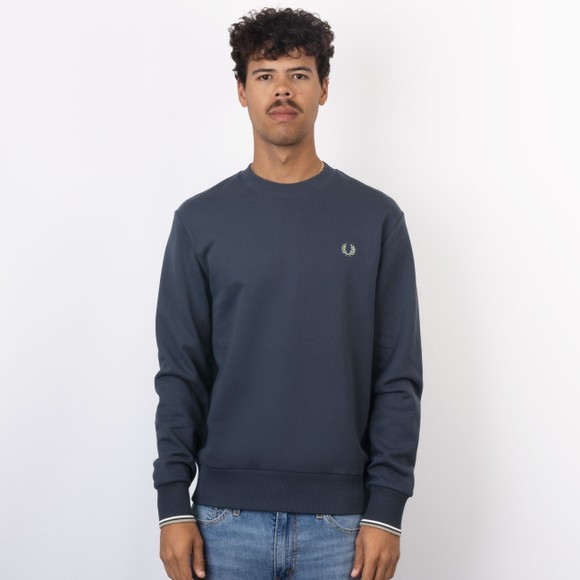 Fred Perry Mens Blue Crew Neck Sweatshirt #2