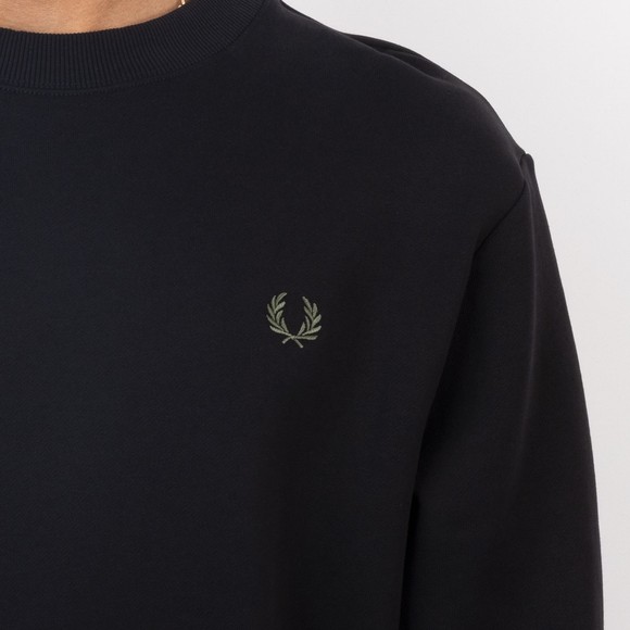 Fred Perry Mens Black Crew Neck Sweatshirt #3