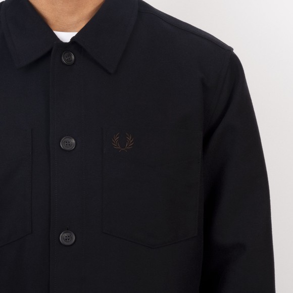 Fred Perry Mens Black Brushed Twill Overshirt #3