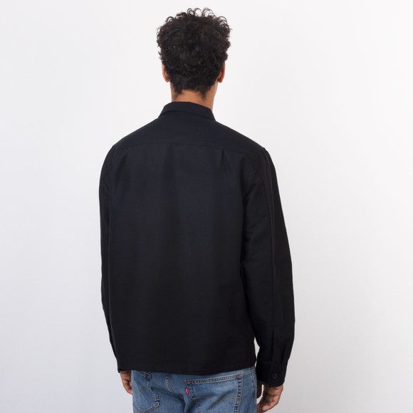 Fred Perry Mens Black Brushed Twill Overshirt #4