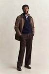 Gant Mens Blue Herringbone Texture Quarter Zip Jumper