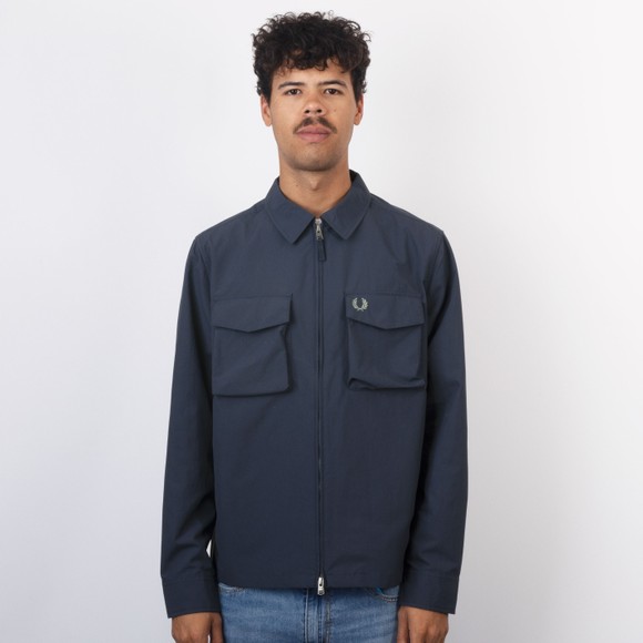 Fred Perry Mens Blue Ripstop Pocket Overshirt #2