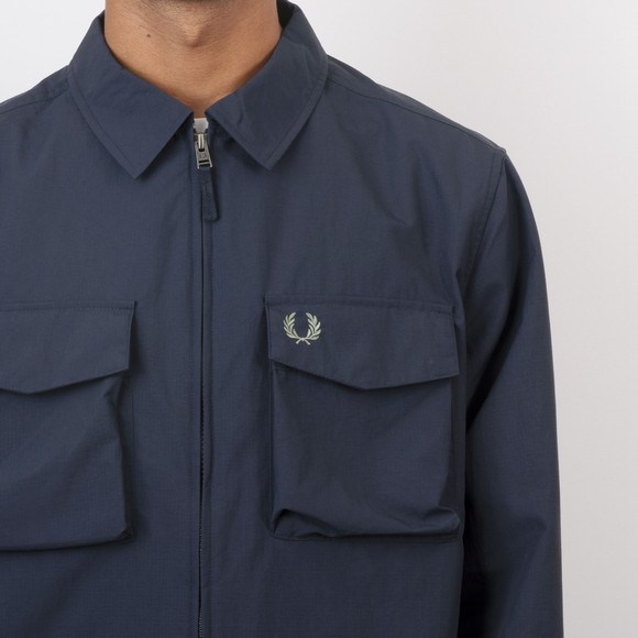 Fred Perry Mens Blue Ripstop Pocket Overshirt #3