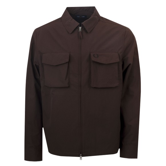 Fred Perry Mens Brown Ripstop Pocket Overshirt #1