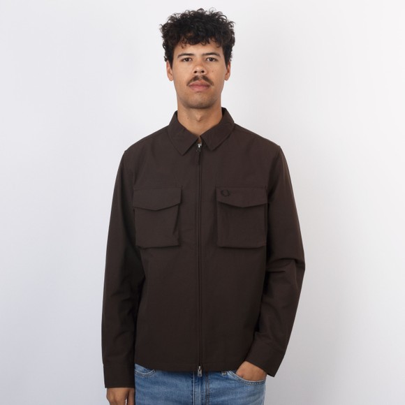 Fred Perry Mens Brown Ripstop Pocket Overshirt #2