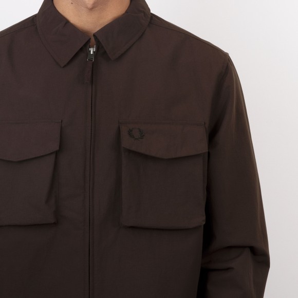 Fred Perry Mens Brown Ripstop Pocket Overshirt #3