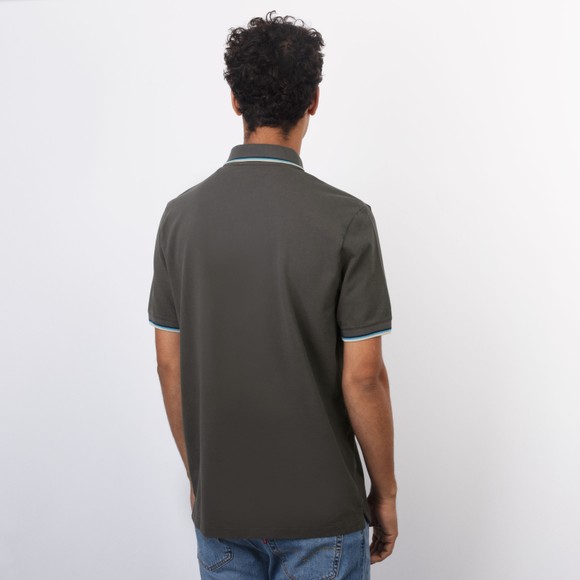 Sandbanks Mens Grey Tipped Badge Logo Polo Shirt #4