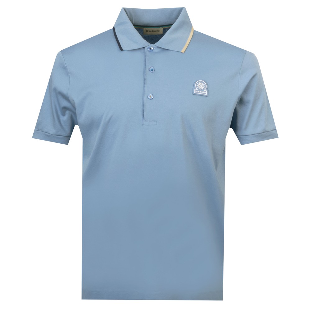 Sandbanks Tri-Colour Tipped Polo Shirt, view 1