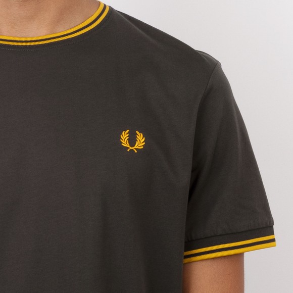 Fred Perry Mens Grey Twin Tipped T-Shirt #3
