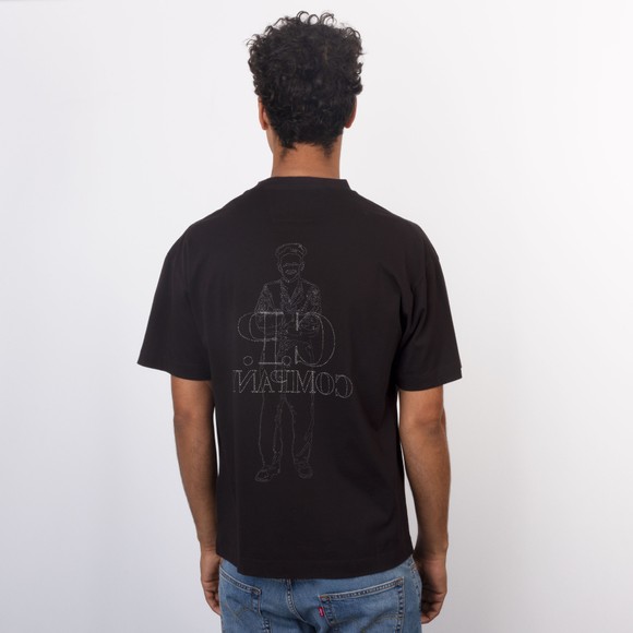 C.P. Company Mens Black Jersey Logo T Shirt #4