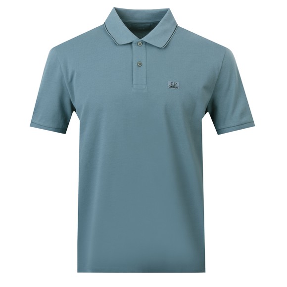 C.P. Company Mens Blue Stretch Pique Tipped Polo Shirt #1