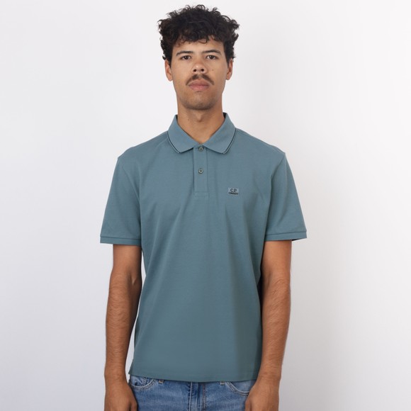 C.P. Company Mens Blue Stretch Pique Tipped Polo Shirt #2
