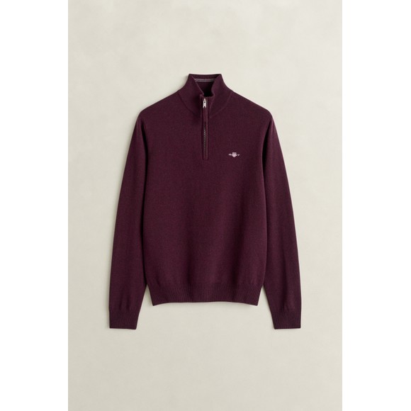 Gant Mens Red Superfine Lambswool Half Zip Jumper main image
