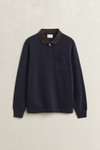Gant Mens Blue Cord Collar Half Zip Rugger