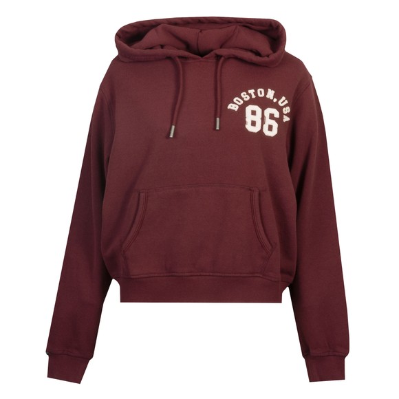 Superdry Womens Red Athletic Essential Applique Cropped Hoodie main image