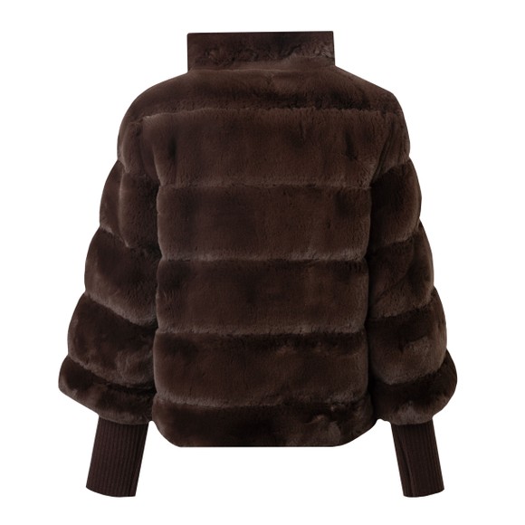Rino & Pelle Womens Brown Feline Jacket With Rib Cuffs #3