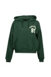 Superdry Womens Green Athletic Essential Applique Cropped Hoodie