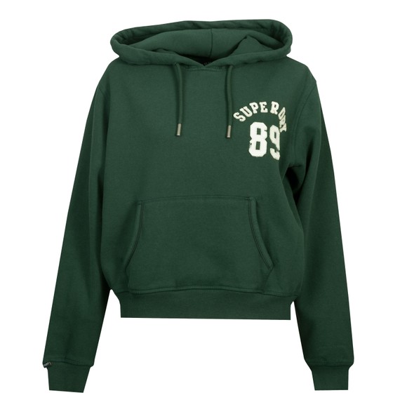 Superdry Womens Green Athletic Essential Applique Cropped Hoodie main image