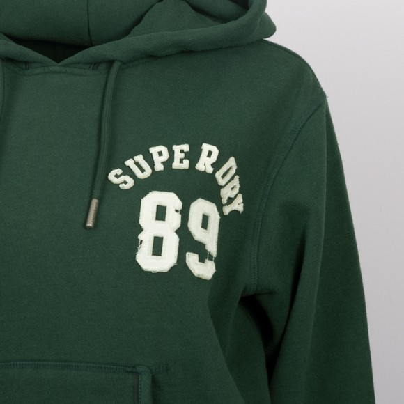 Superdry Womens Green Athletic Essential Applique Cropped Hoodie main image