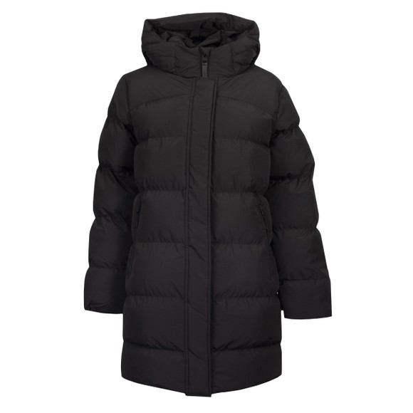 Superdry Womens Black Hooded Sports Mid Puffer Jacket main image