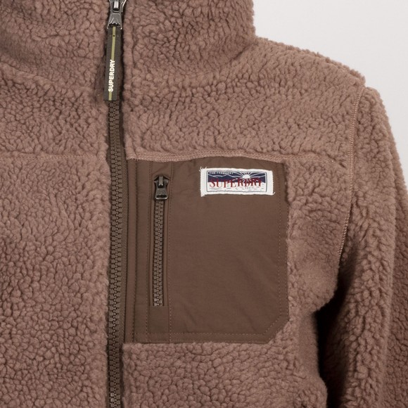 Superdry Womens Brown Heritage Zip Through Fleece main image