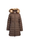 Superdry Womens Brown Hood Faux Fur Fuji Mid Length Jacket