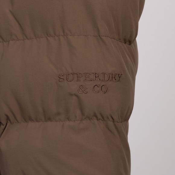Superdry Womens Brown Hood Faux Fur Fuji Mid Length Jacket main image