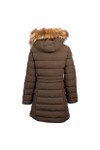 Superdry Womens Brown Hood Faux Fur Fuji Mid Length Jacket
