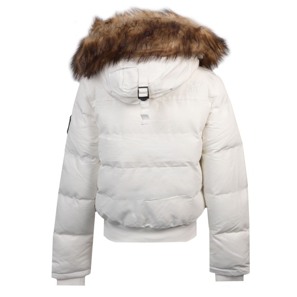 Superdry Womens Off-White Everest Hooded Bomber Jacket main image