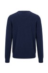 Fynch Hatton Mens Blue Merino Cashmere Crewneck Jumper