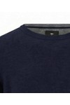 Fynch Hatton Mens Blue Merino Cashmere Crewneck Jumper
