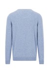 Fynch Hatton Mens Blue Merino Cashmere Knitted V-Neck Jumper