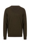 Fynch Hatton Mens Brown Merino Cashmere Knitted V-Neck Jumper