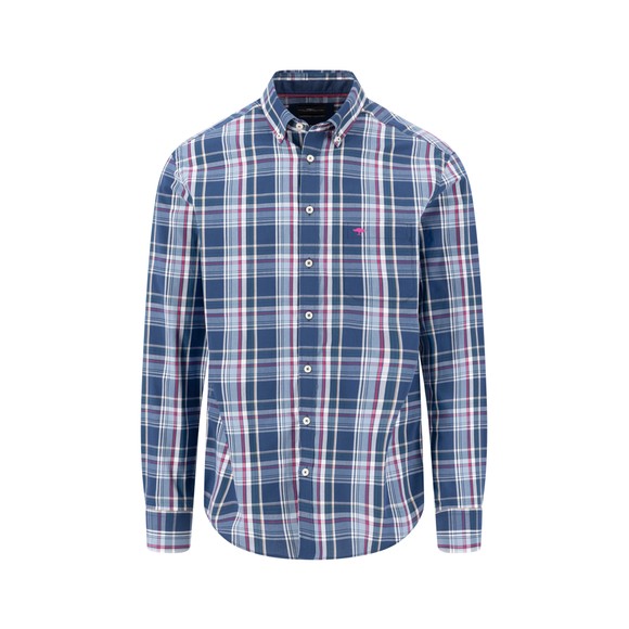 Fynch Hatton Mens Blue Dark Multi Check Shirt main image