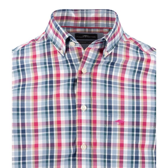 Fynch Hatton Mens Purple Multicolor Check Shirt main image