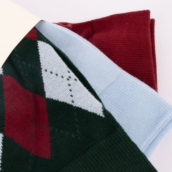 Gant Mens Green Argyle Socks 3 Pack