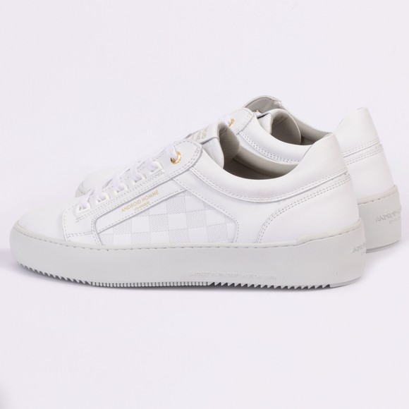 Android Homme Mens White Venice Laser Perforated Checkerboard Trainer #3