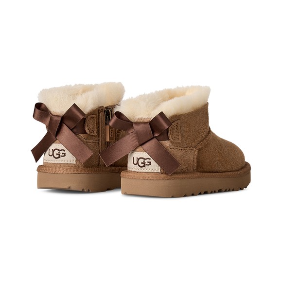 Ugg Girls Brown Kids Ultra Mini Bailey Bow Boot #3