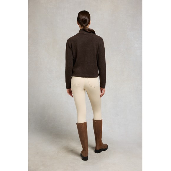 Holland Cooper Womens Brown Country Quarter Zip Knit Jumper #4